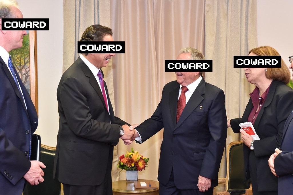 Former Governor Andrew Cuomo and Raúl Castro circa 2015.